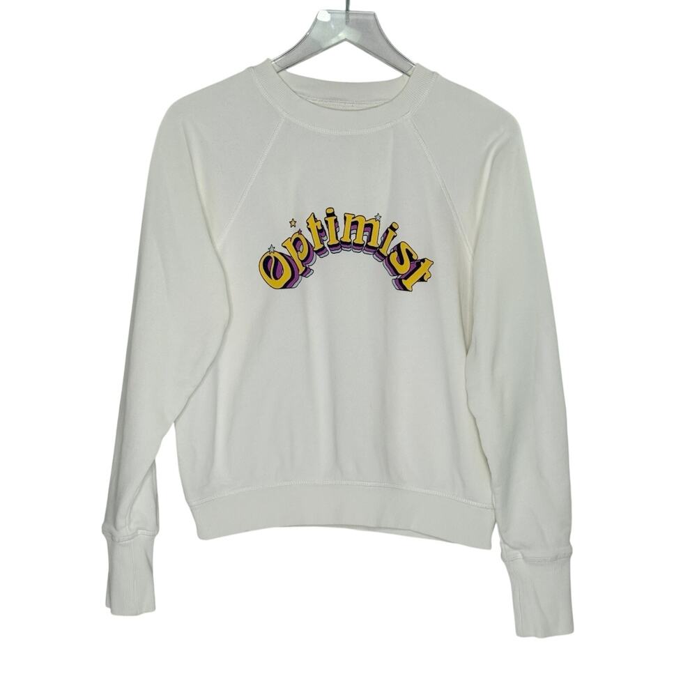 Spiritual Gangster Optimist Bridget Raglan Pullover Sweatshirt S White